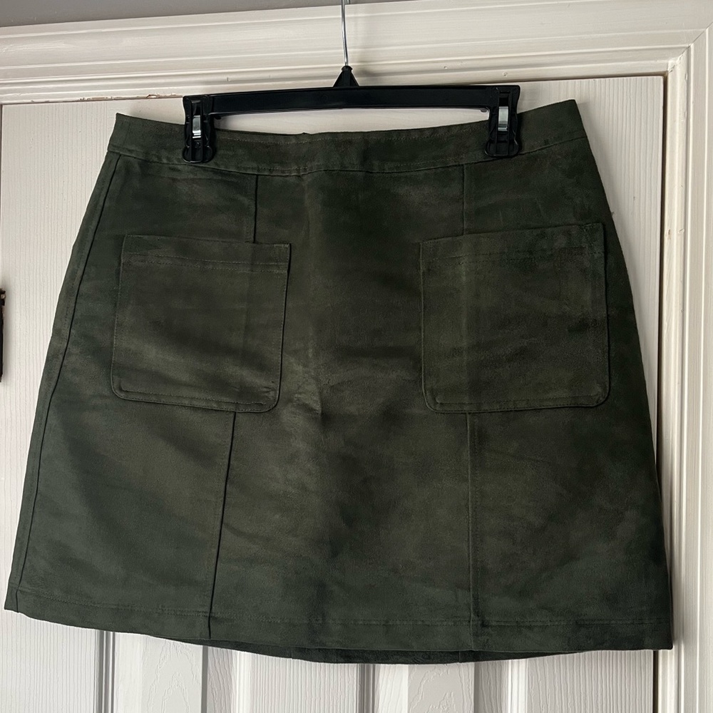 Green Suede skirt